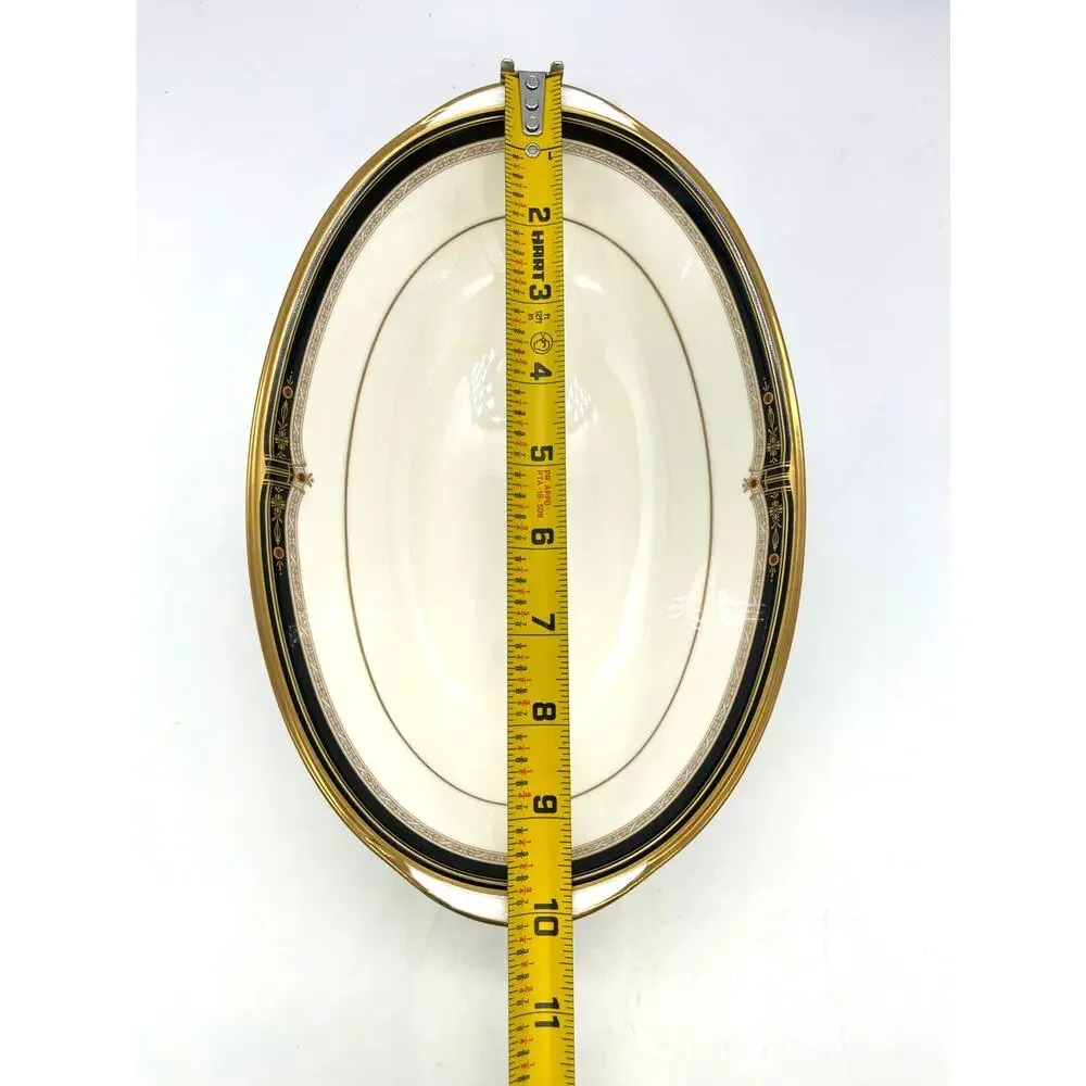 Noritake Gold and Sable Oval Vegetable Bowl Serving Bowl EUC Vintage